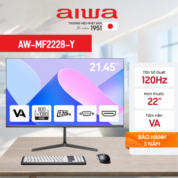 MÀN HÌNH AIWA AW-MF2228-Y (21.45 INCH/ FULL HD/ VA/ 120HZ/ 2MS)
