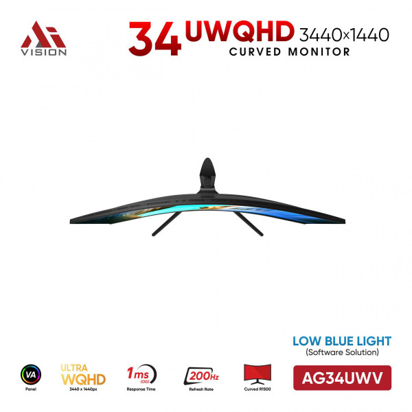 MÀN HÌNH CONG GAMING AIVISION AG341UWV (34 INCH/ ULTRA WQHD/ VA /200HZ /1MS)