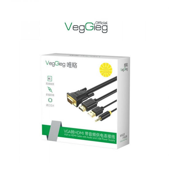 DÂY CHUYỂN  VGA TO HDMI VEGGIEG AUDIO VZ206 1.5M
