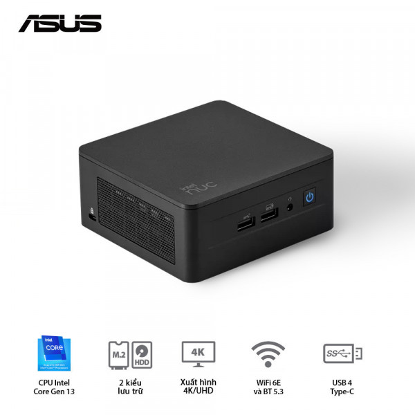 BỘ MINI PC ASUS INTEL NUC13 PRO TALL RNUC13ANHI5 (I5-1340P/ 2XDDR4-3200 / 3XNVME, SATA/ 2X HDMI 2.1/2X DP 1.4A/ VESA MOUNT)