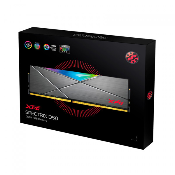 Ram Desktop Adata XPG Spectrix D50 RGB 8GB  DDR4 3200Mhz (AX4U320038G16A-ST50)