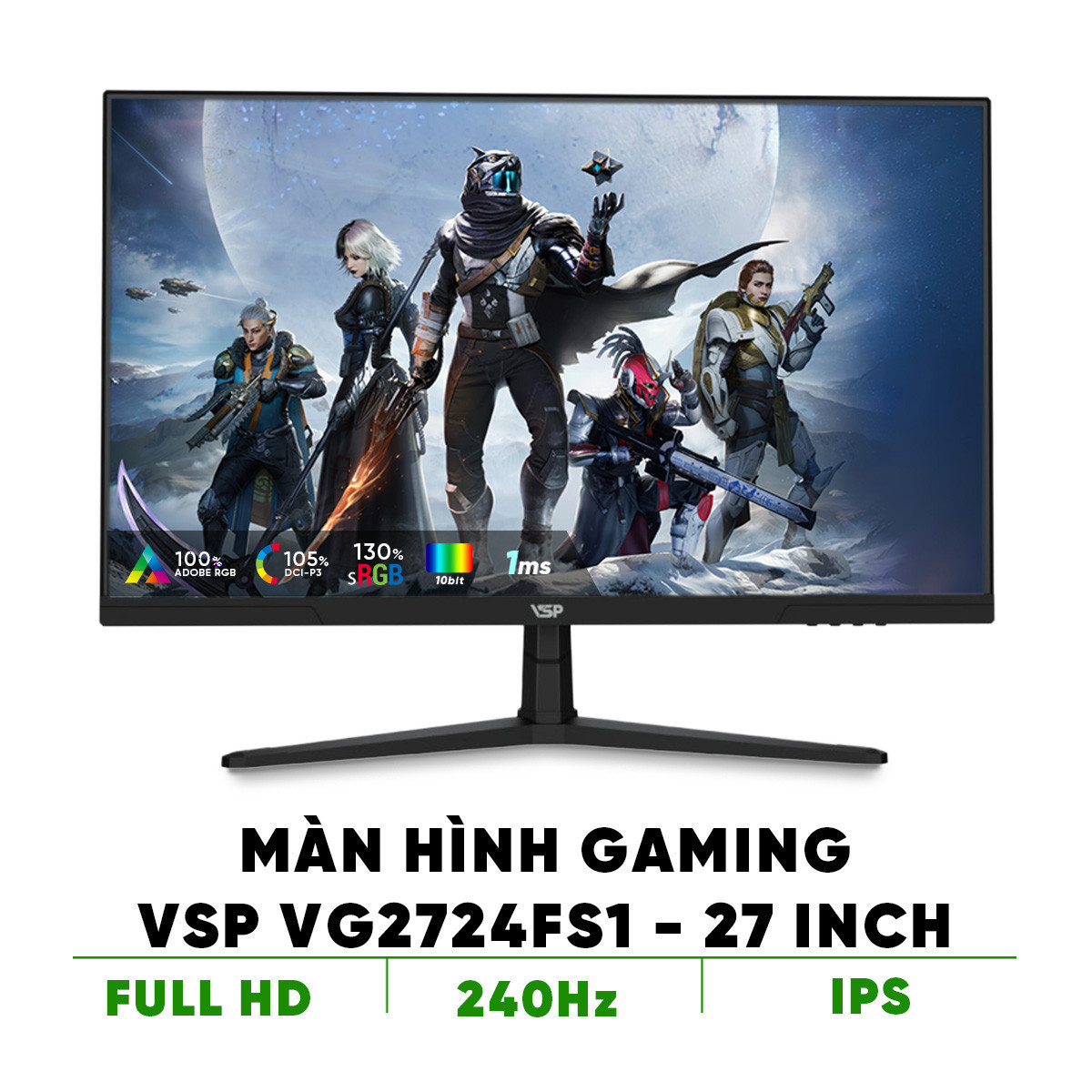 MÀN HÌNH GAMING VSP VG2724FS1 (27 INCH/ FULL HD/ IPS/ 240HZ/ 1MS)