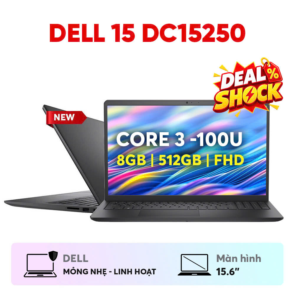 LAPTOP DELL 15 DC15250 CORE 3 -100U/ 8GB/ 512GB SSD/ 15.6