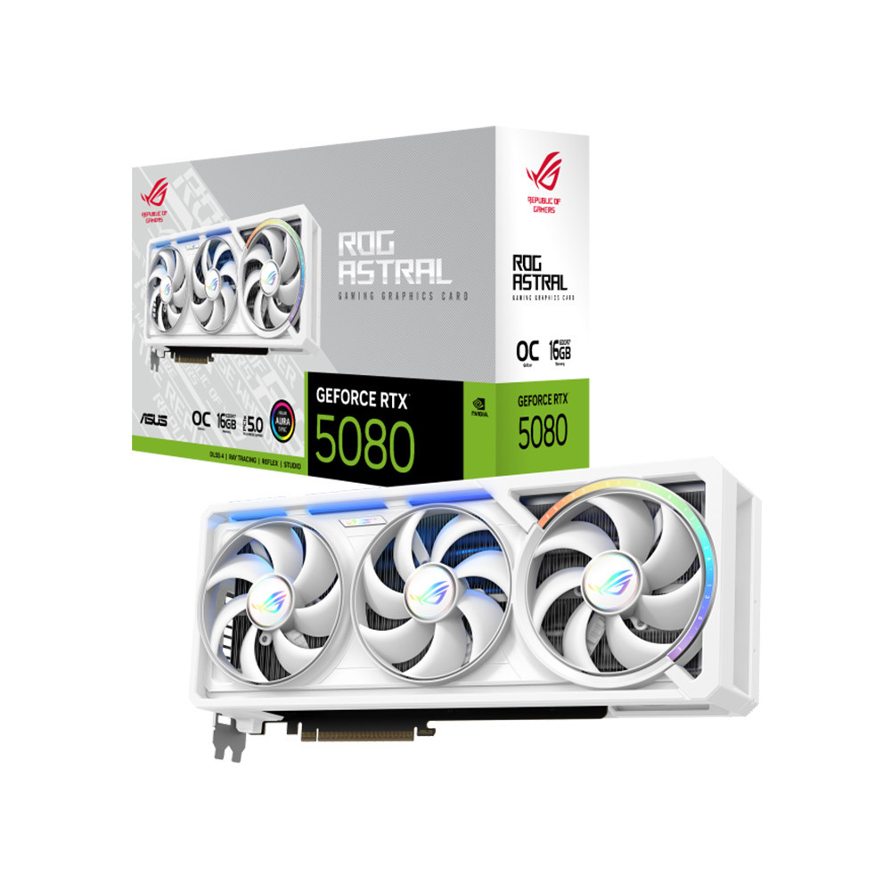 VGA ASUS ROG ASTRAL RTX 5080 16GB OC GDDR7 WHITE (ROG ASTRAL-RTX5080-O16GB GAMING)
